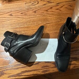 Balenciaga Black Leather moto Boots 39/8.5 shoes